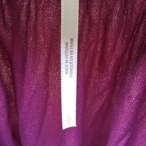 FREE PEOPLE Purple BoHo Blouse Crochet Shoulder L - Picture 7 of 7